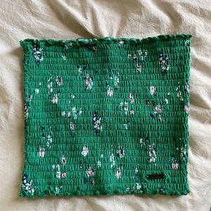 Green floral tube top 🌷 Hollister XS